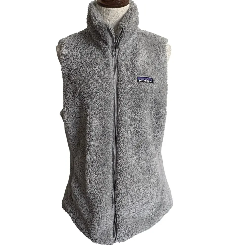 Patagonia Gray Fleece Vest Size Medium Zip Up  Cabincore  GORPCORE Scandigirl - Picture 2 of 10